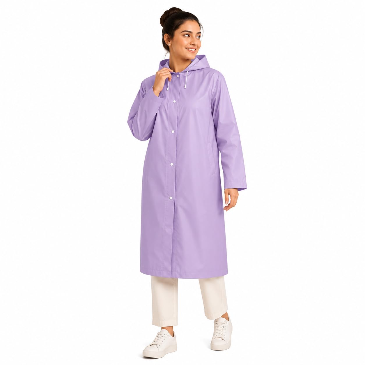 Unisex Waterproof EVA Raincoat with Hood | Reusable Lightweight Long Rain Jacket | One Size Fits All | Full-Length Rain Wear for Men & Women-image-18