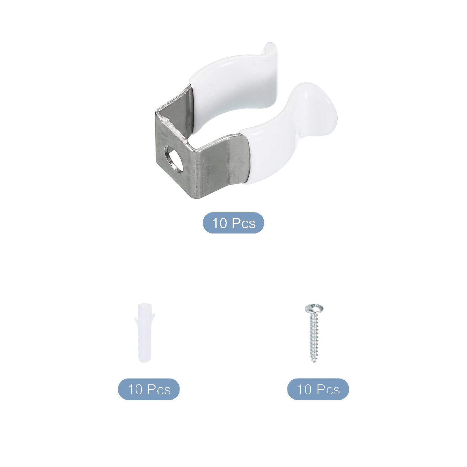TOP-VIGOR 10Pcs T5 U Clips Holder Bracket for LED Light Bulb Mounting Bracket Support Stainless Steel Fluorescent Tube Holder Screw Pipe Clamps Spring Holder Tool Clips to Prevent Sagging - Image 3