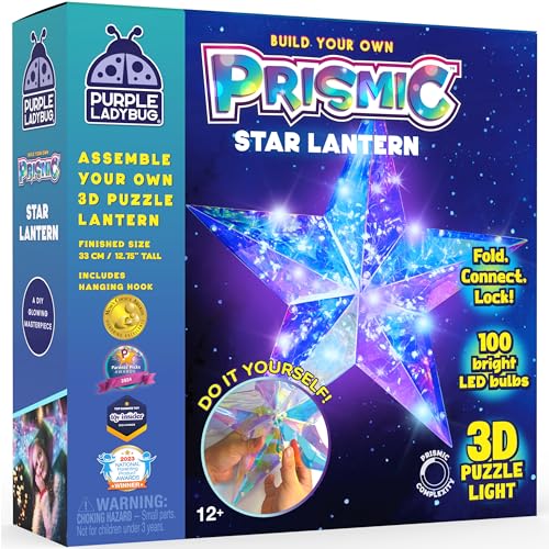 Prismic Star Lantern Craft Kit - Christmas Tree Topper Light Decoration, Gifts for 8 9 10 11 12-16 year old Girls, Christmas Gift for Girl, Crafts for Kids 8-16, Teens & Tweens Room Display Decor
