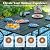 HERA'S HOUSE 7 PCS Patio Dining Set Outdoor Table Chairs, Large Table with Double Umbrella Hole and 6 Chairs, Patio Table and Chairs Set for Backyard, Porch, Deck (Blue)
