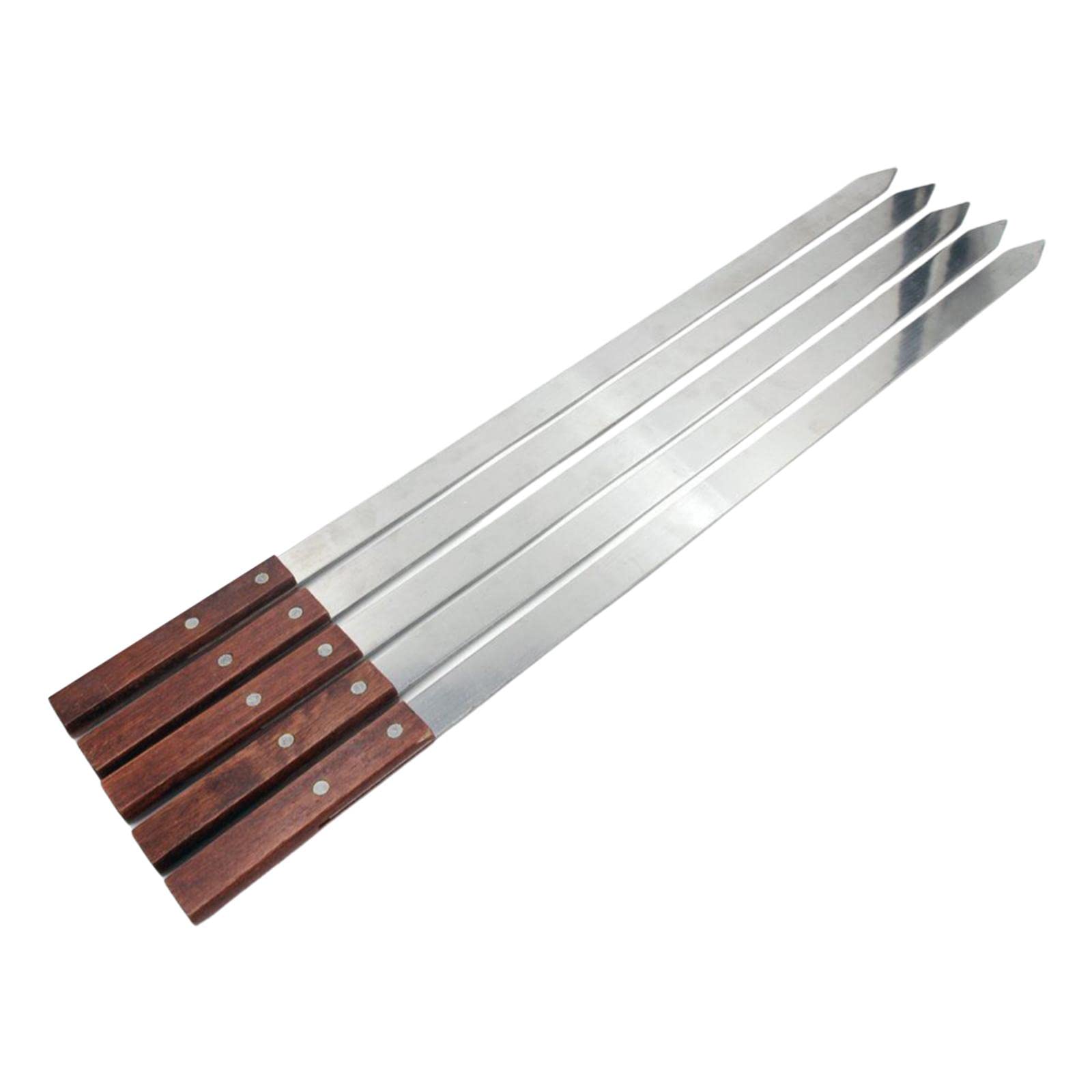 kowaku Juego de 5 Brochetas Planas de Acero Inoxidable para Brochetas de Pollo.