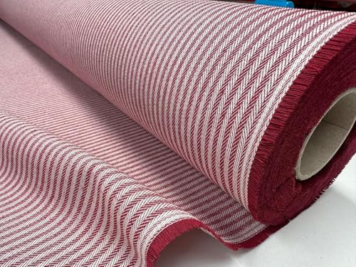 Tissu à chevrons et coutil aspect lin pour coussin, décoration d'intérieur, couture – 140 cm...