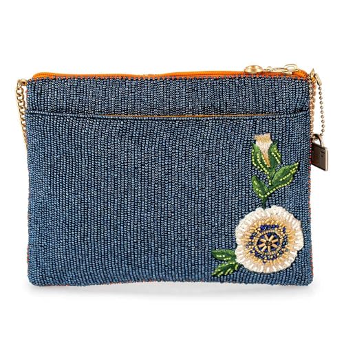 Mary Frances Wild Abandon Beaded Mini Crossbody Bag Floral Vibrant Novelty Evening Clutch Purse, Orange2