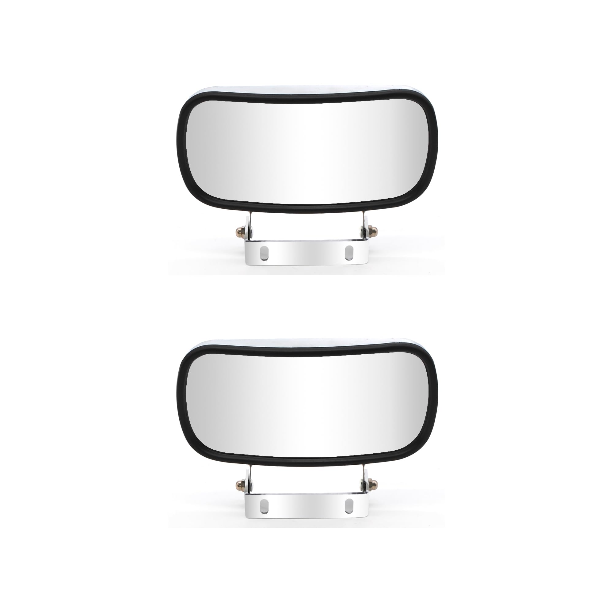 Adanz Stainless Steel Rectangular Convex Mirrors fit for Cars Trucks Boats Tractors Forklifts Improves Visibility eliminate blind spots adjustable mount U Bracket Universal Rearview Mirrors