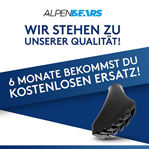 Alpen Bears Wanderstöcke Aufsätze [14 Stück] Profi Wanderstock Aufsatz Set für alle gängigen Wanderstöcke & Nordic-Walking Stöcke… – Ansicht 6