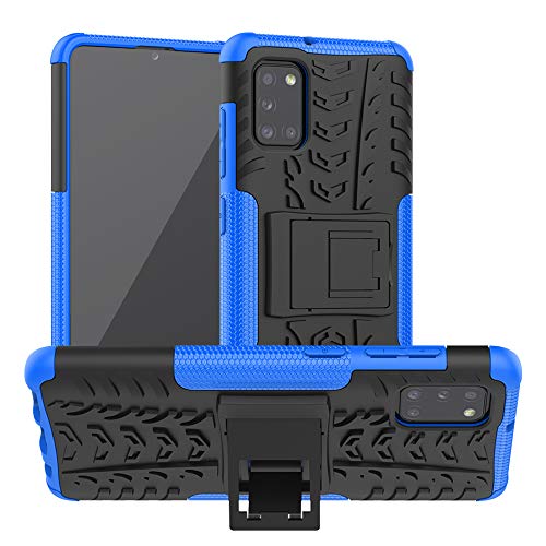 LFDZ Coque Samsung Galaxy A31,Armor Support Protection Étui,Anti Chocs Bumper Étui Hybride Protection Cover pour Samsung Galaxy A31 Smartphone(Not fit Samsung Galaxy A30),Bleu