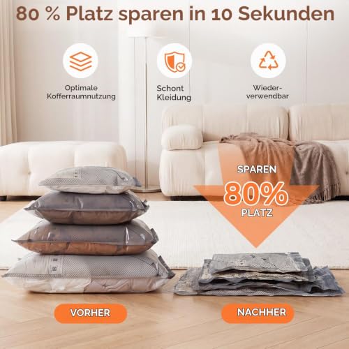 BAGAIL Vakuum-Aufbewahrungsbeutel für Reisen mit akkubetriebener kabelloser elektrischer Pumpe… – Ansicht 2