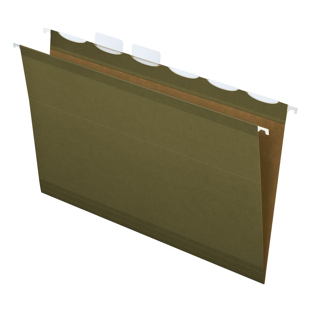 Pendaflex ready-tab reinforced Hanging Folders with Lift Tab Technology 25-Count Standard Green