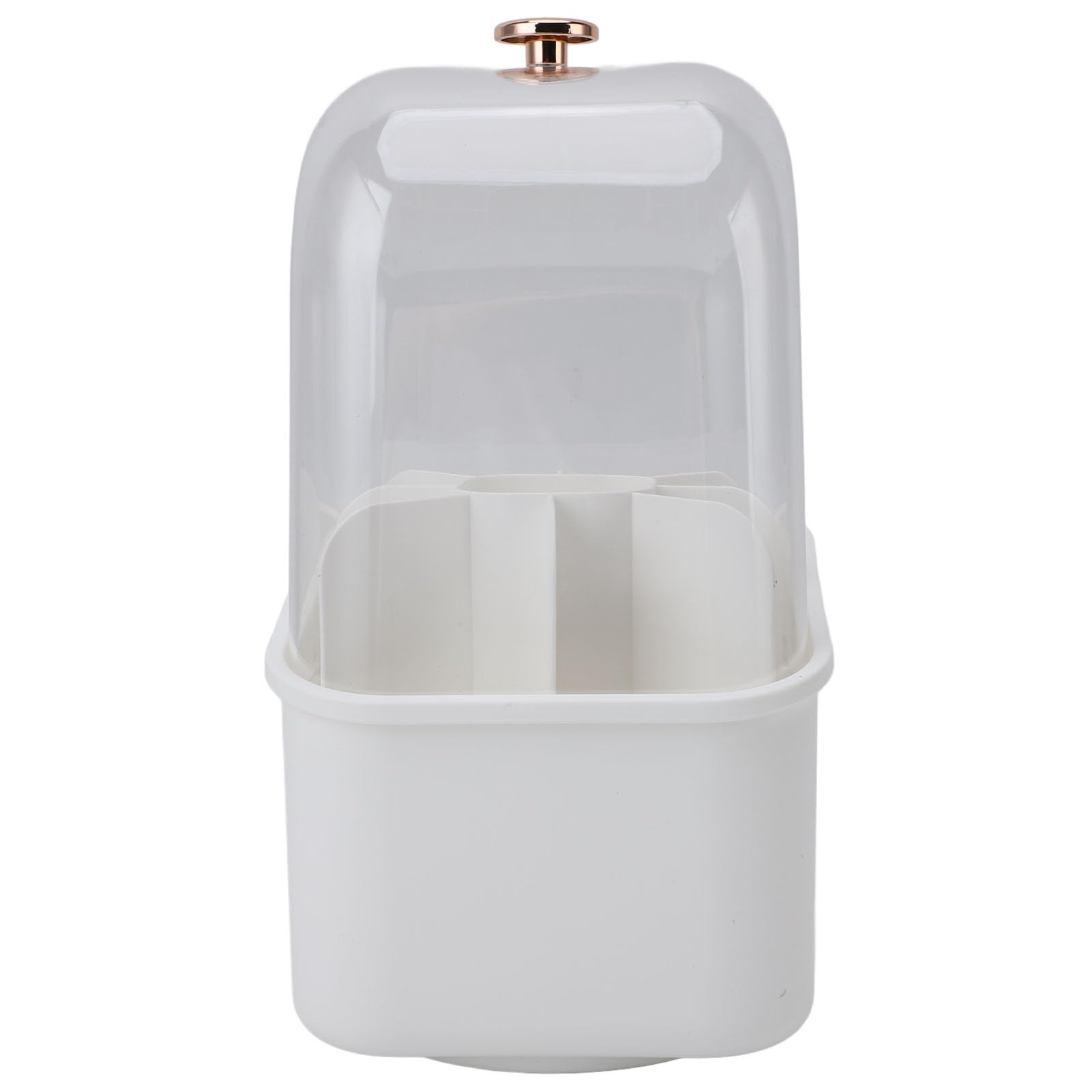 Jelquix Rotating Makeup Brushes Organizer, Plastic Makeup Brush Holder, Large Capacity Cosmetic Brush Storage with 360° Rotation & 8 Brushes, Ideal for Home & Travel (White)