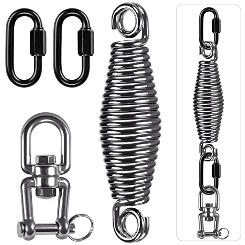 SELEWARE Kit di sospensione a molla per sacco da boxe per carichi pesanti 150 kg Molla girevole per carichi pesanti con 2 moschettoni Girevole a 360 gradi