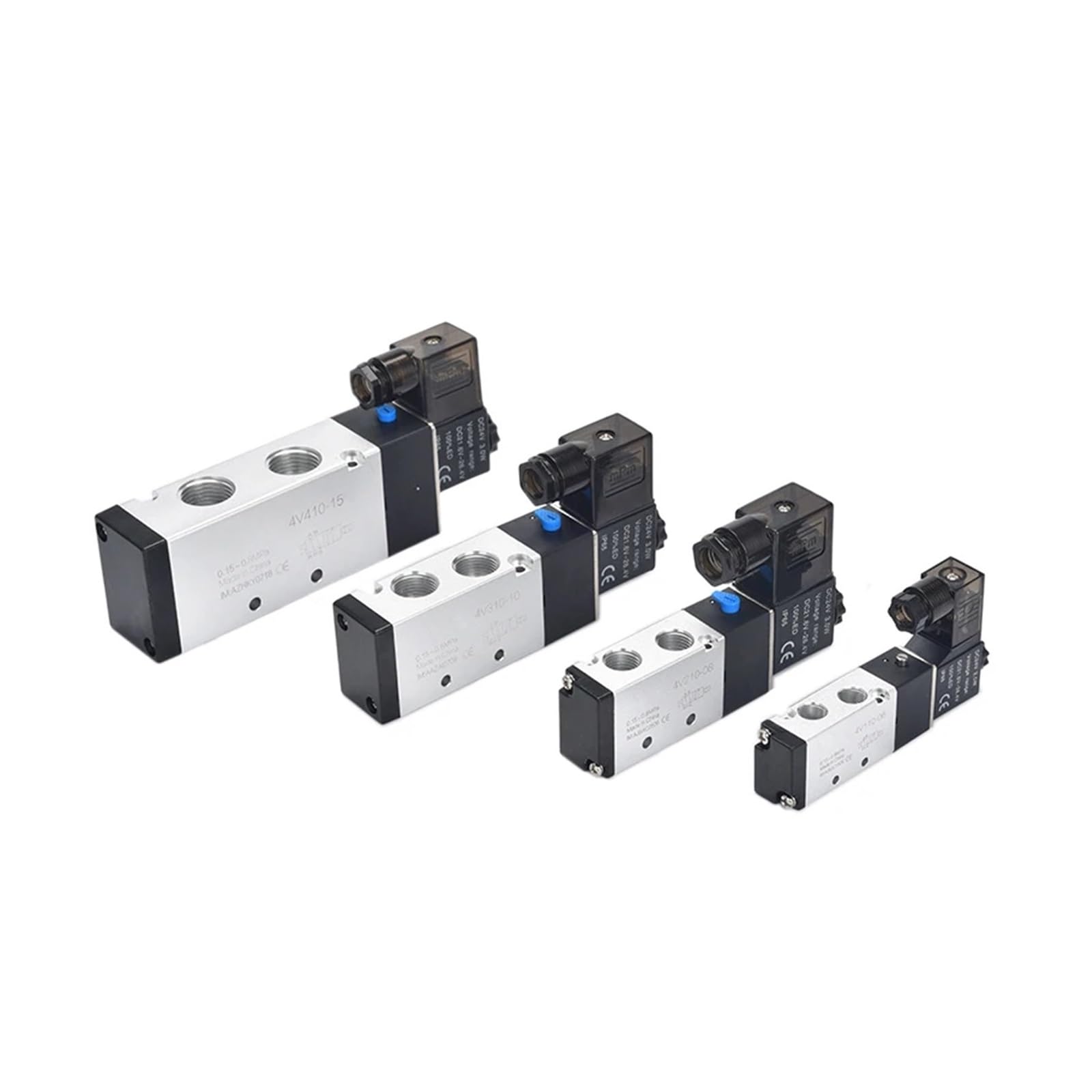 Huuoqiwy Ac220v Pneumatic Solenoid 5 Way 2 Position Air Solenoid 4V210-08 4V310-10 12V 24V 220V Pneumatic Solenoid(,4V210-06)