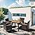 Shintenchi 5 Piece Patio Dining Set, Wicker Patio Conversation Set with Wood Table Top, Outdoor Table and Chairs with Soft Cushions for Backyard, Deck and Garden, Brown Rattan