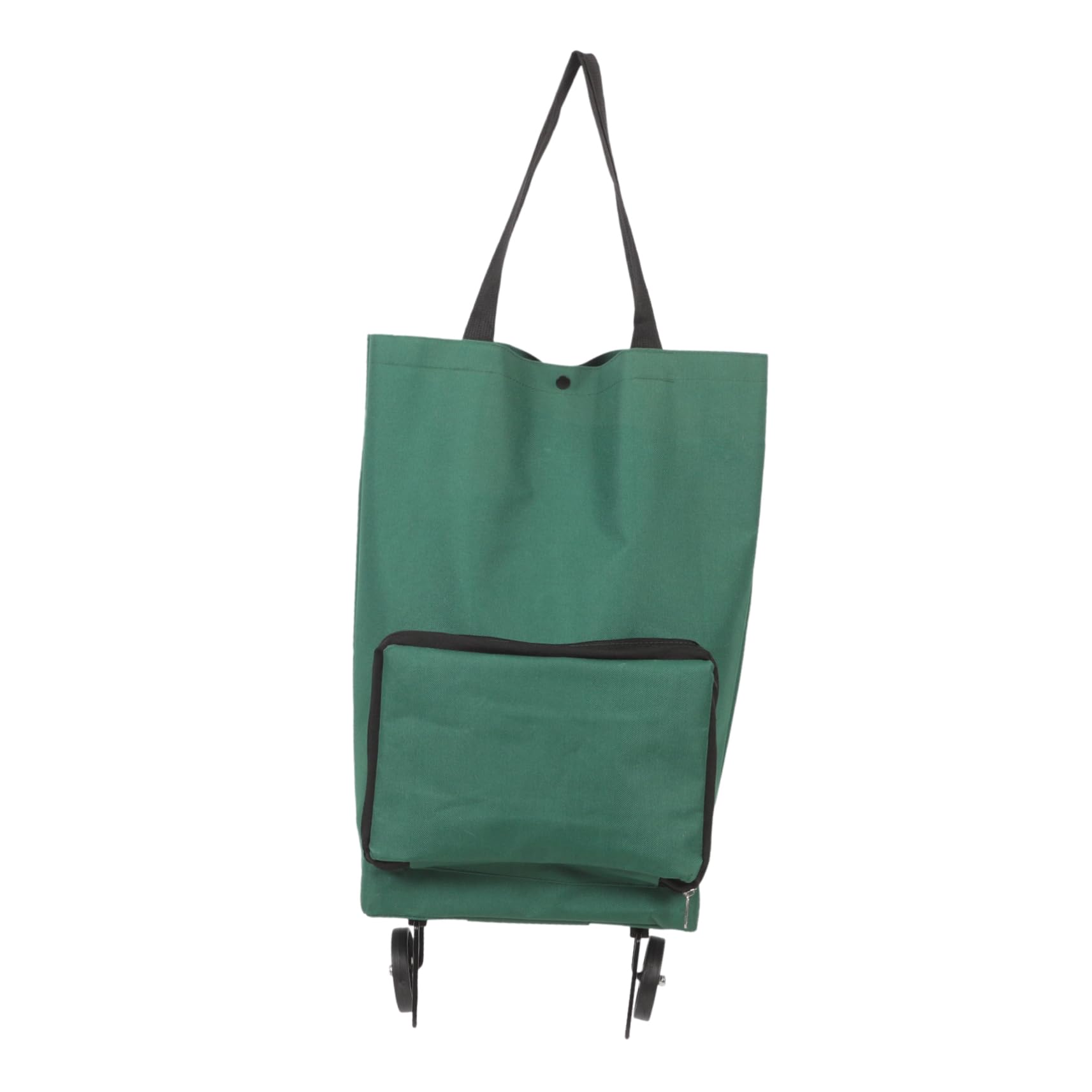 OUNONA Shopping Tug Bag Large Shopping Bag Outdoor Trolley Bag Shopping Cart Folding Shopping Bag Foldable Grocery Bags Folding Grocery Bag Crate with Wheels Hand Folding Cart Cloth Green