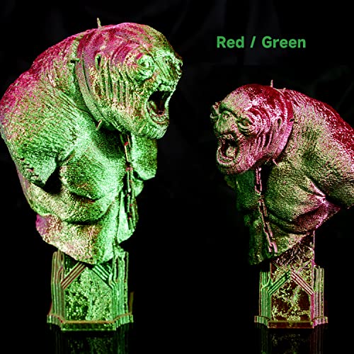 Image of Gratkit Silk Dual Color PLA Filament, Coextrusion PLA Filament 1.75mm, + /-0.03mm, 1KG /Roll, Silk PLA Red & Green