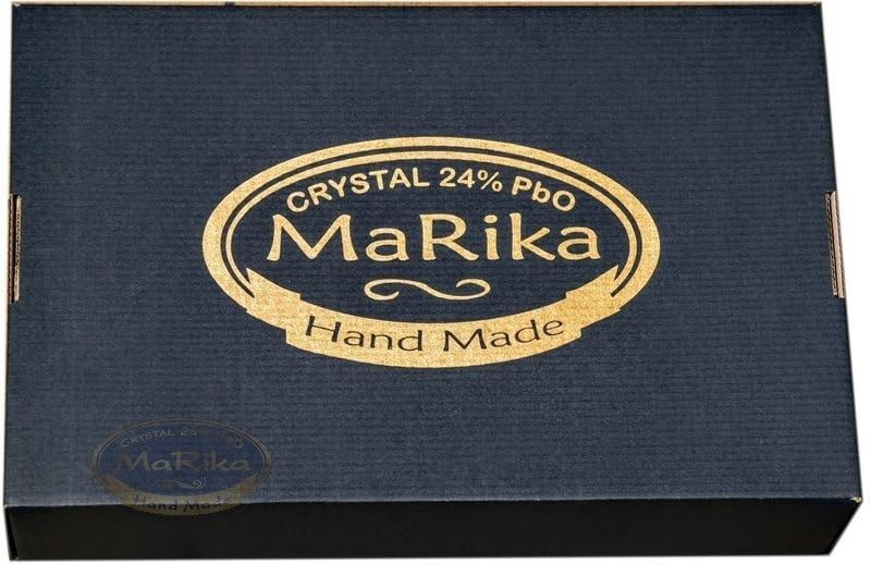 MaRika Kryształowe szklanki do wody i szklanki do picia 320 ml – klasyczne, ręcznie zdobione eleganckie szkło – zestaw 6 sztuk w opakowaniu prezentowym, idealne na co dzień i jako prezent