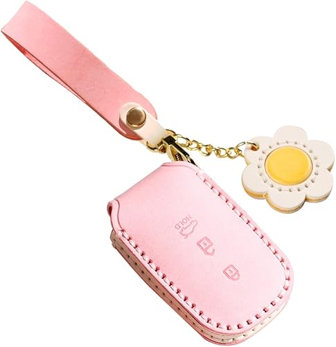 ontto Funda para llavero con llavero de protección completa para Kia K3 Cerato Forte Sorento Rio Rio5 Optima Rosa