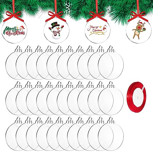 DRERIO 30 Stück Acrylscheibe Weihnachtskugel Acrylscheibe Weihnachten...
