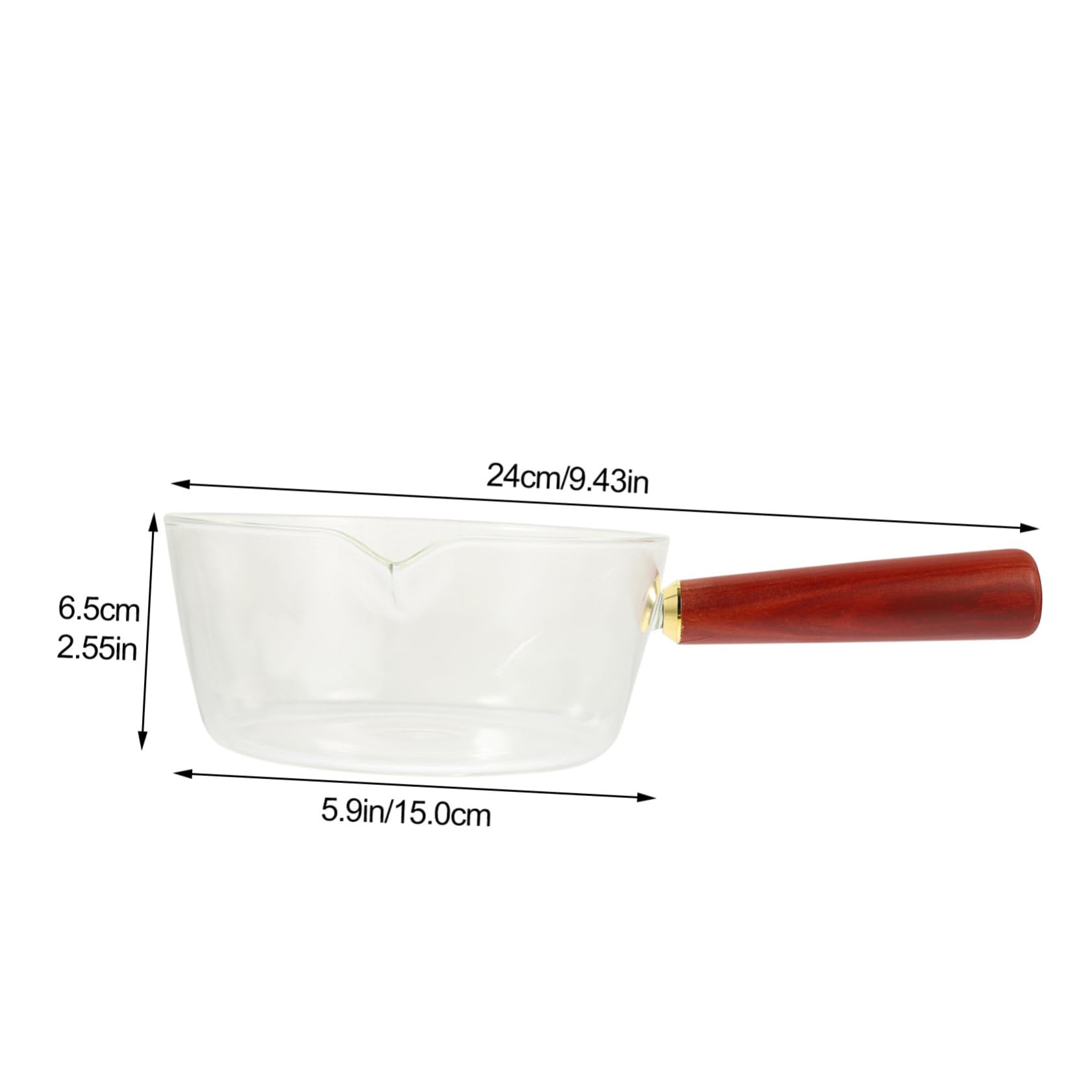 Ciieeo Transparent Borosilicate Glass Pot with Handle Nonstick Butter Warmer for Heating Liquids for Cooking Noodles and Milk Convenient for People