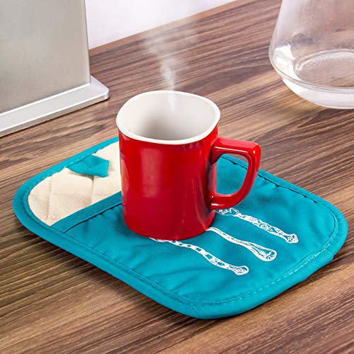 Arcliber Pot Holders With Pockets,Heat Resistant Hot Pads Of Silicone,Non-Slip Grip Potholders With Terrycloth Lining,2 Pieces Of Blue #TOP5
