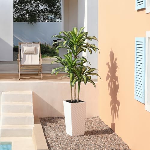Fopamtri Artificial Dracaena Tree Decorative Plant 180 cm Artificial Plants Indoor, Tropical Fake Plant with White Tall Planter UV Resistant for Outdoor House Office Garden Decoration (1 Pack) - Cosy Home Interiors Fopamtri Artificial Dracaena Tree Decorative Plant 180 cm Artificial Plants Indoor, Tropical Fake Plant with White Tall Planter UV Resistant for Outdoor House Office Garden Decoration (1 Pack) - Image 2