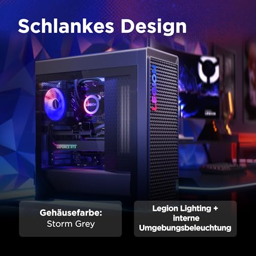 Lenovo Legion Tower T7i Gaming AI Desktop-PC | NVIDIA GeForce RTX 5080 16GB GDDR7 | Intel Core Ultra 9 285K | 64GB RAM | 2TB SSD | Win11 | Storm Grau | 34L | 2 Jahre Premium Care | 3 Monate GamePass