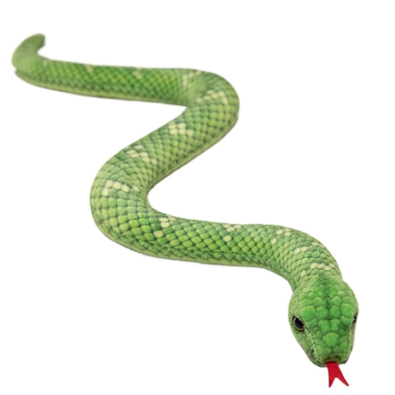 KUKUShining Snakes Plush, Realistic Soft Stuffed Animals Dolls Toys Cute Plushie For Halloween Favors Decoration Prank Props(Green,50cm/19.8in)