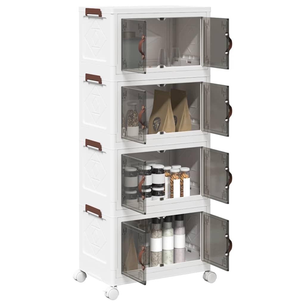Caja de almacenamiento apilable con ruedas de 28 L, de plástico resistente, plegable, con cuatro ruedas y dos frenos, ideal para ropa, juguetes, zapatos y aperitivos