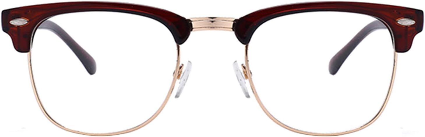 Unisex Blue Light Blocking Glasses Square/Half Frame Eyeglasses Frame Anti Blue Ray for Computer Game Eyewear