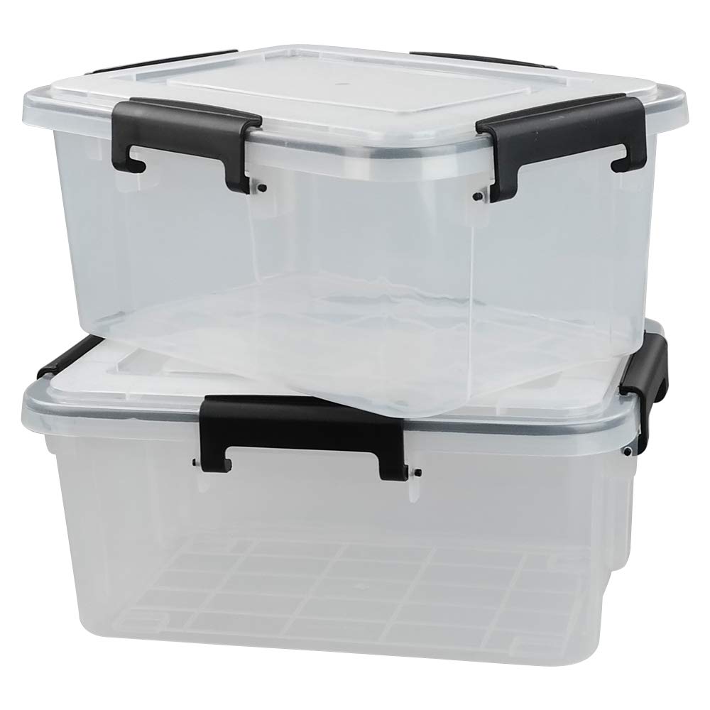 Sponsored Ad – 10 Liter Plastic Storage Box with Latch Clips/Seal Circle, Pet Food Storage Containers Pack of 2