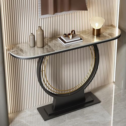 Mesa de entrada larga de losa de rocca resistente para salón y dormitorio gris 2