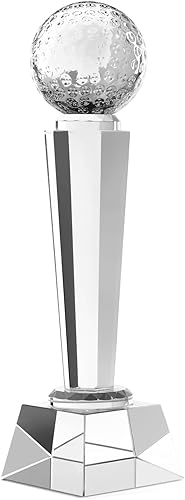 Miniatura 9 de Juvale Trofeo de golf de cristal con elegante caja de regalo para torneos, competiciones deportivas, fiestas, premio campeón, pisapapeles para