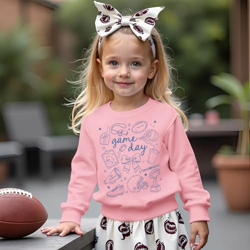 Toddler Baby Boy Girl Football Outfit Game Day Sweatshirt Letter Print Long Sleeve Shirt Crewneck Pullover Tops3