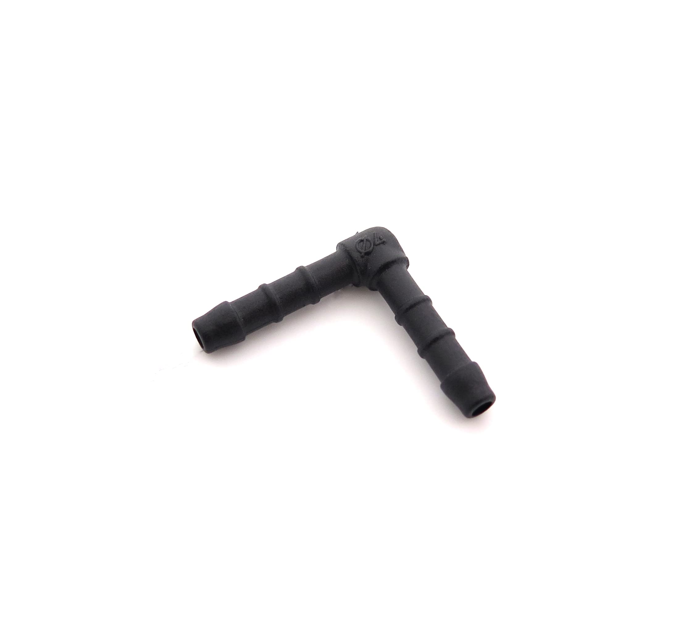 2x 4mm 90' Right Angle Connectors for Washer / Heater Hose, Tube or Pipe - FREE FIRST CLASS UK POSTAGE!