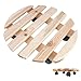 Creative Home Pflanzenroller Holz | Tragkraft 80 kg Durchmesser 35 cm | Rollbrett Pflanzen Blumenroller Transportroller Rolluntersetzer | Mobiler Blumenständer aus Massivholz