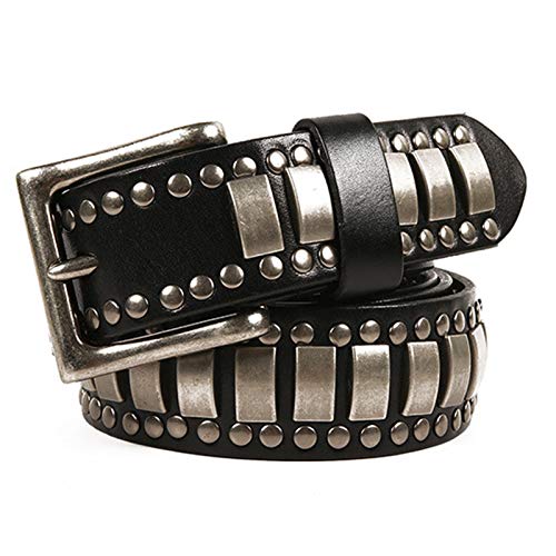 Ceinture cloutée cuir de vache de qualité supérieure ornée de rivets noirs