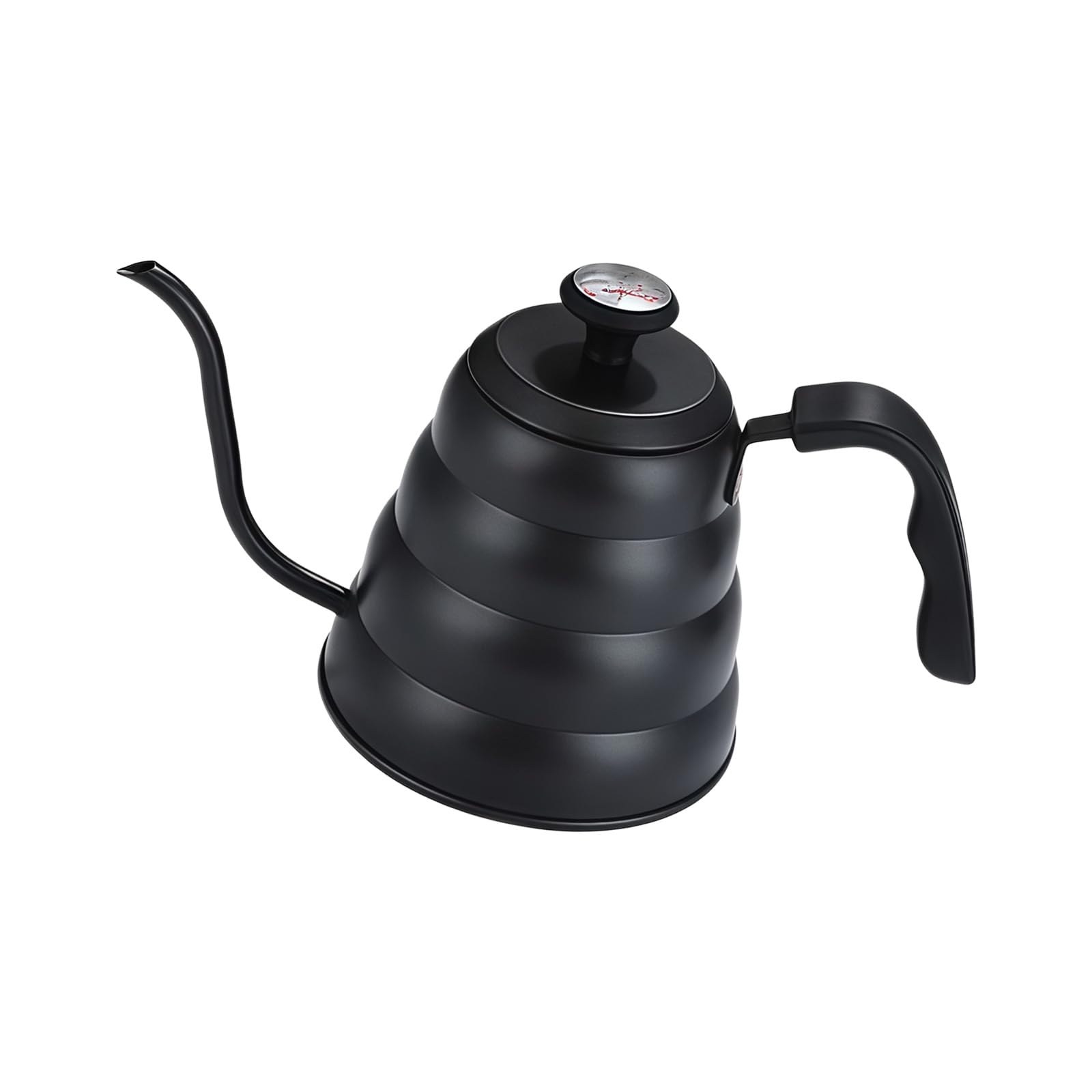 Qusinfc Premium Stainless Steel Gooseneck Kettle Featuring Built in Temperature Display 1L Ideal for Manual Coffee Brewing Thin Coffee Brewing Set