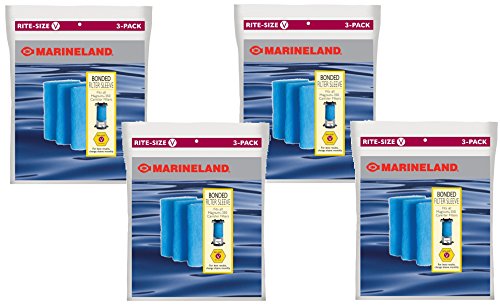 MarineLand Bonded Filter Sleeve for Magnum 350 Canister Filter - 12 Total (4 Packs with 3 Sleeves per Pack)
