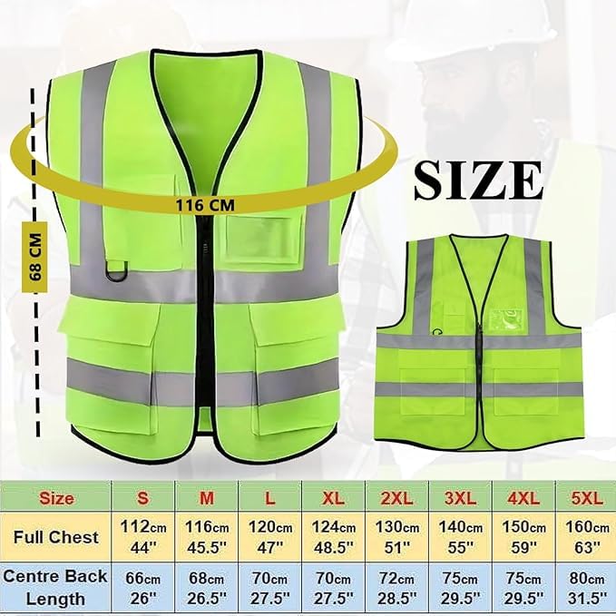 High Visibility Reflective Vests Hi Viz High Vis Visibility Vests, 2 Band Reflective Security Work Contractor Safety Vest Waistcoat Jacket, Outdoor Work Vest Size L 3XL (1 Pack, Orange, XL) Price In - View #8
