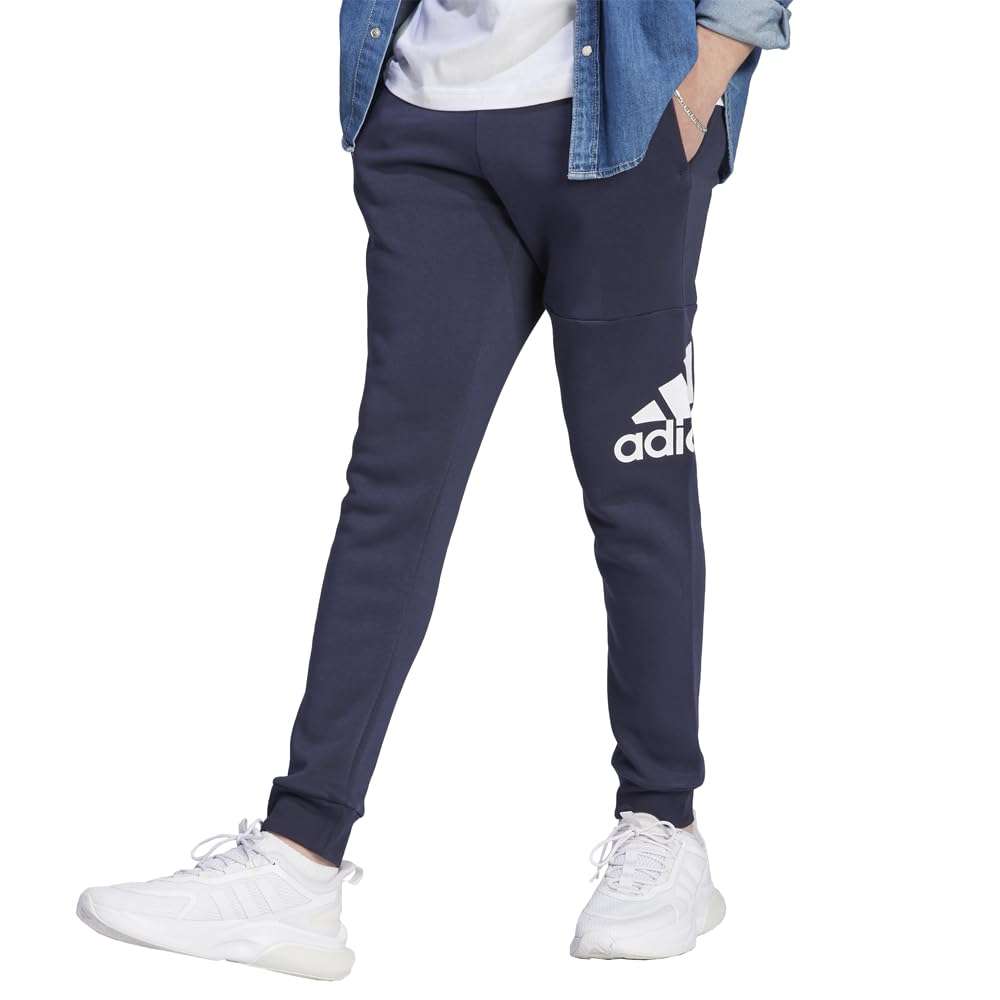 Adidas Mens Essentials Fleece Tapered Cuff Big Logo Pants