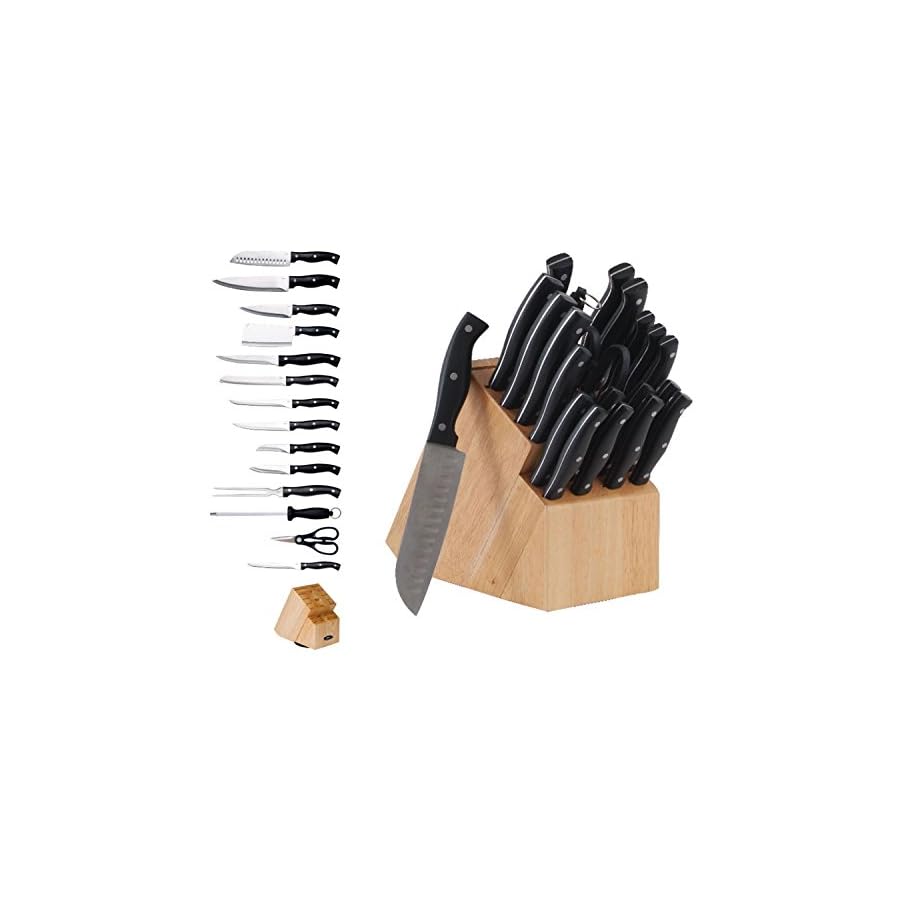 Oster-Winsted-Stainless-Steel-Cutlery-Wood-Block-Set-22-Piece-Black Oster Huxford Cutlery, 22 Piece, Black