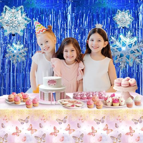 Image of TONIFUL 3Pcs Laser Blue Door Streamers, Photo Booth Backdrop Metallic Streamers Foil Fringe Curtains for Birthday, Christmas, New Year, Bachelorette, Grad Party Decor (9.9ft x 6.6ft)