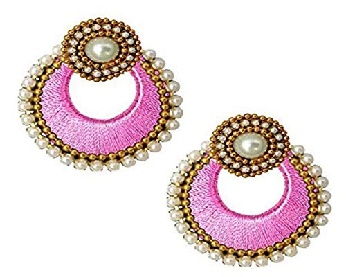 Silk Chandbali Earring with Dori