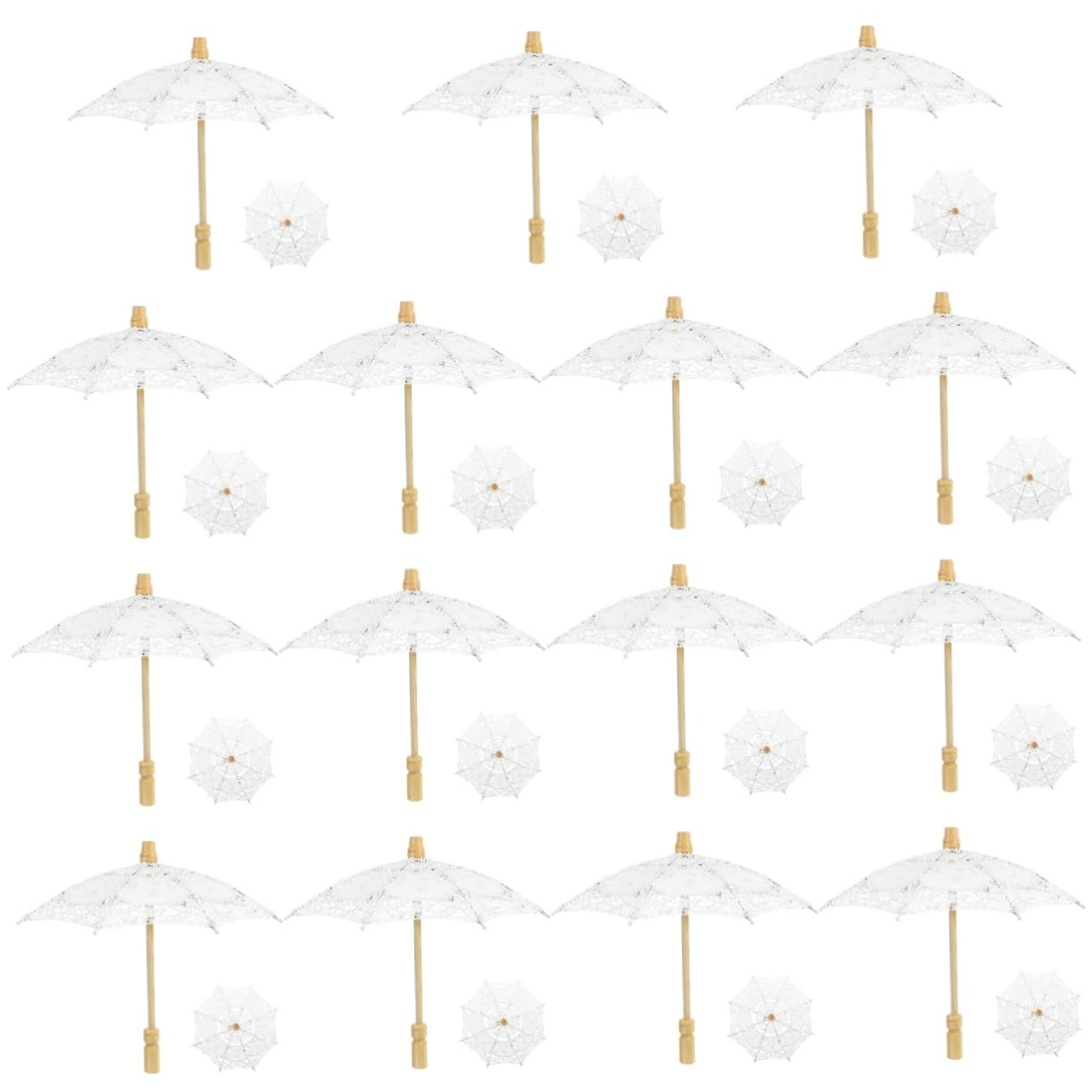 SOIMISS 15stücke Hochwertiger Spitzen-regenschirm Für Hochzeiten Elegante Dekorative Baumwoll-umhängetasche Für Brautfotos Und Besondere Anlässe