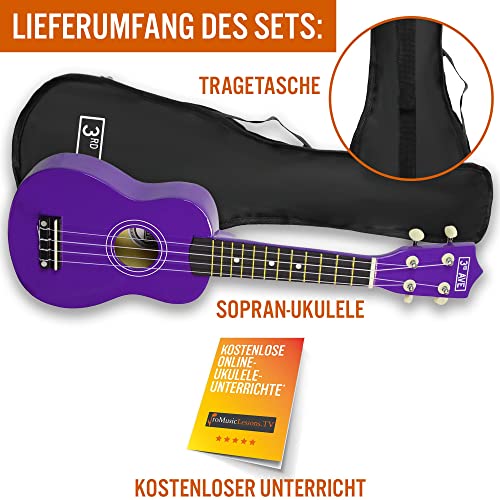 Ukulele 3rd Avenue Sopran für Anfänger 54 cm mit Tasche