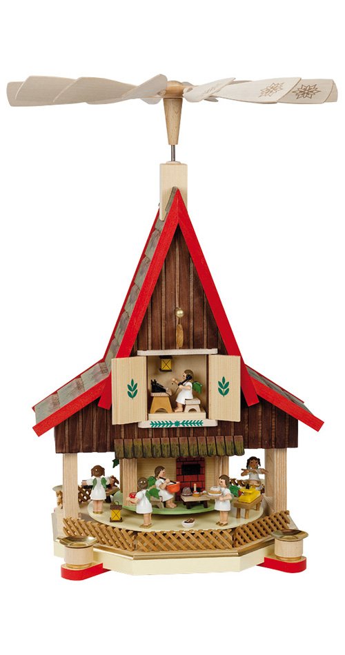 ISDD Christmas Pyramid Advent House, height 53 cm/21 inch, original Erzgebirge by Richard Glaesser Seiffen