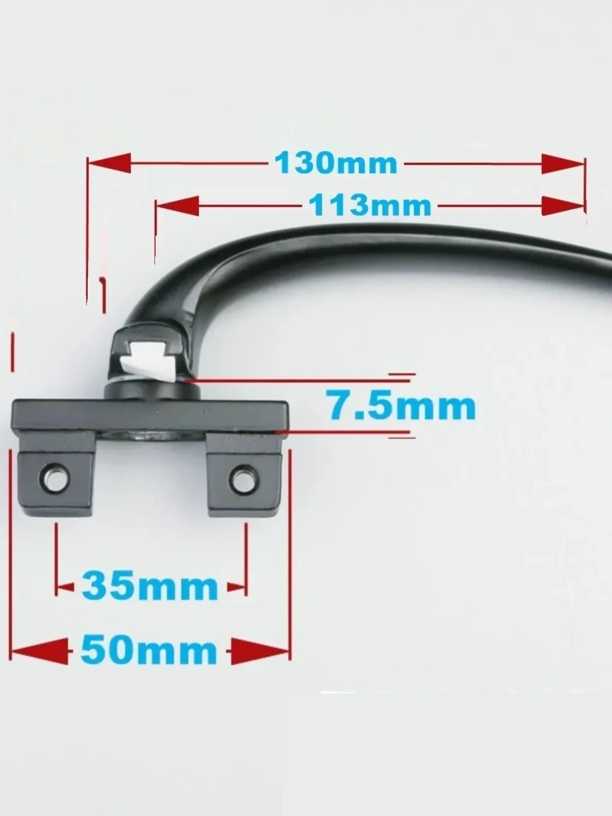 MRKU Poignée de fenêtre 1 pièce en Alliage d'aluminium, Type 50, pour Porte et Ouverture, Boucle de Verrouillage en Forme de 7, Accessoires de quincaillerie pour Verre
