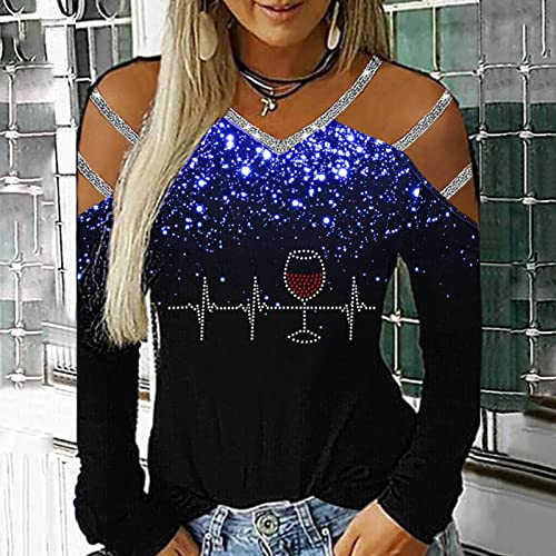 Bluse Damen, Blingko Sexy T-Shirt Streetwear Mode Pullover Jumper Langen Ärmeln Tunika Tops Oversize Freizeit Hemd Bluse… – Bild 3