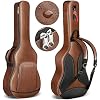 CAHAYA Guitar Case Acoustic Bag - 0.8in Thick Padding Guitar Gig Bag Waterproof PU Design for Easy Cleaning Fits 40 41 42in Acoustic Guitars Travel Acoustic Case with Adjustable Shoulder Straps