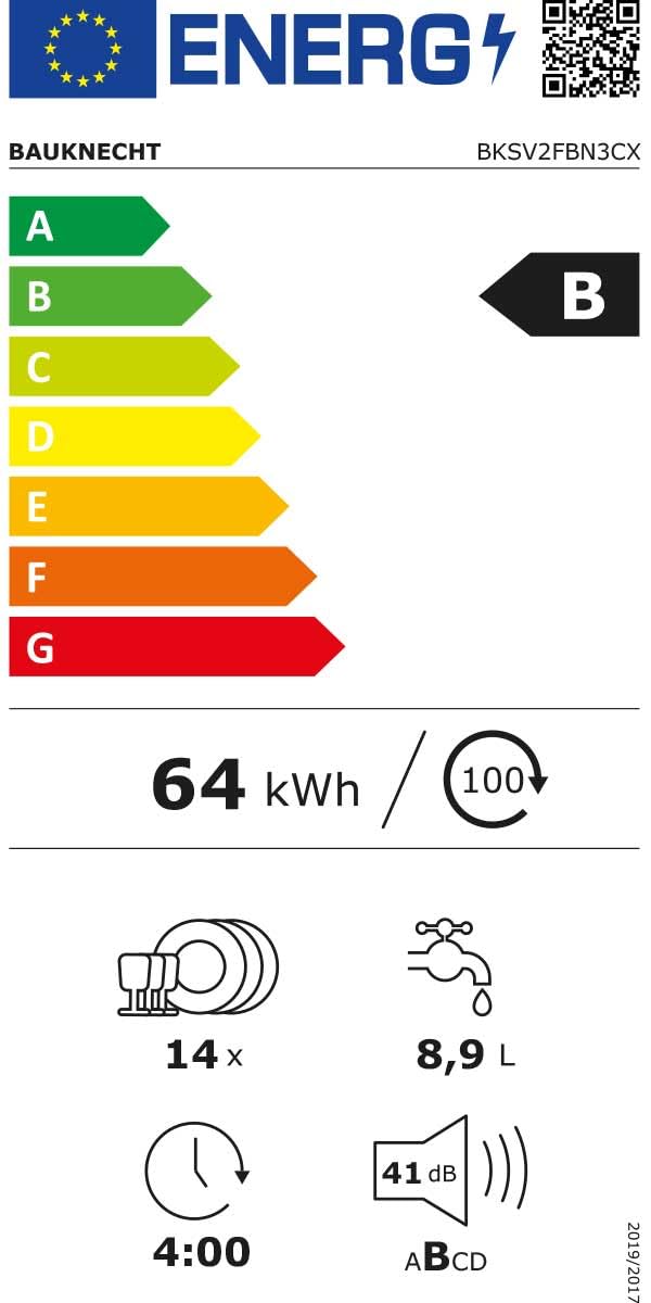 Bauknecht BKSV2FBN3CX Spülmaschine freistehend 60 cm, 14 Maßgedecke, ActiveDry automatische Türöffnung, MultiZone, Sensorprogramm, leise 41 dB, Edelstahl