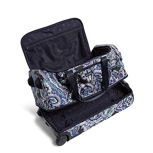 Vera Bradley Women's Duffle Luggage Vera Bradley Women s Lighten Up Foldable Duffel Rolling Suitcase Deep Night Paisley One Size, Deep Night Paisley, One Size US